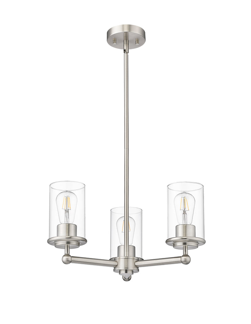 Thayer 3 Light 19" Chandelier in Brushed Nickel