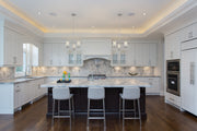 Thayer 3 Light 19" Chandelier in Brushed Nickel in a room setting