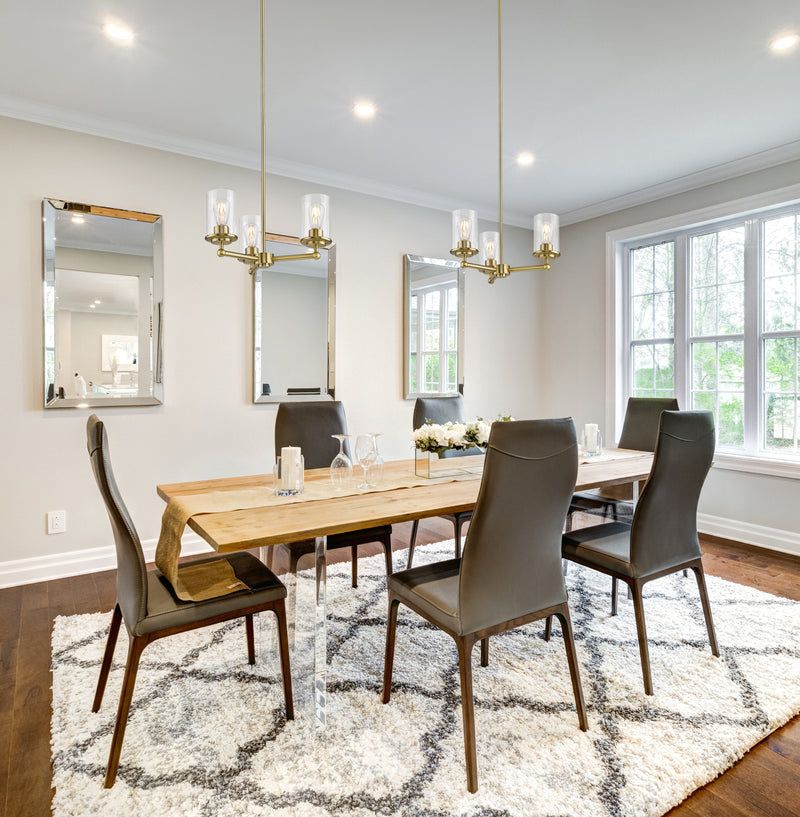 Thayer 3 Light 19" Chandelier in Luxe Gold in a room setting