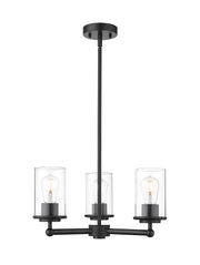 Thayer 3 Light 19" Chandelier in Matte Black