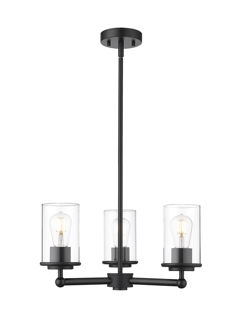 Thayer 3 Light 19" Chandelier in Matte Black