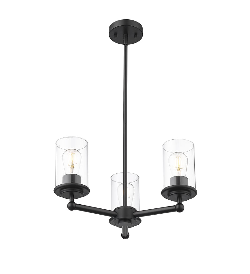 Thayer 3 Light 19" Chandelier in Matte Black