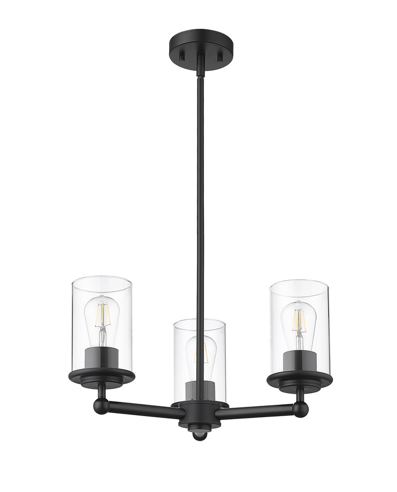 Thayer 3 Light 19" Chandelier in Matte Black