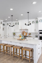 Thayer 3 Light 19" Chandelier in Matte Black in a room setting