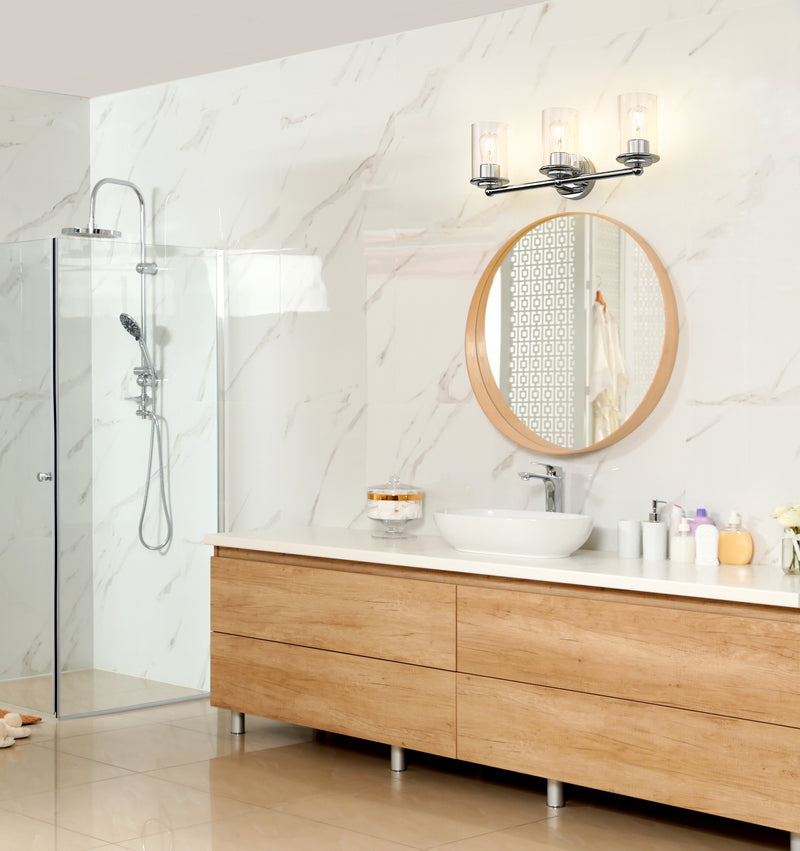 Thayer 3 Light 22.5" Vanity in Chrome in a room setting