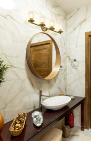 Thayer 4 Light 30.75" Vanity in Luxe Gold in a room setting