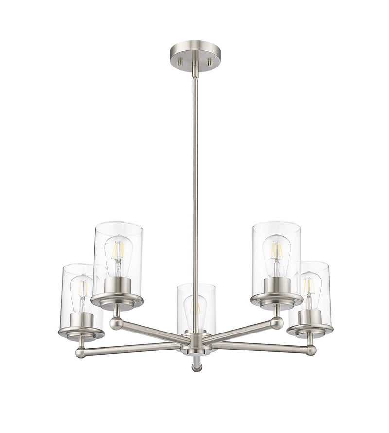 Thayer 5 Light 26" Chandelier in Brushed Nickel