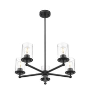 Thayer 5 Light 26" Chandelier in Matte Black