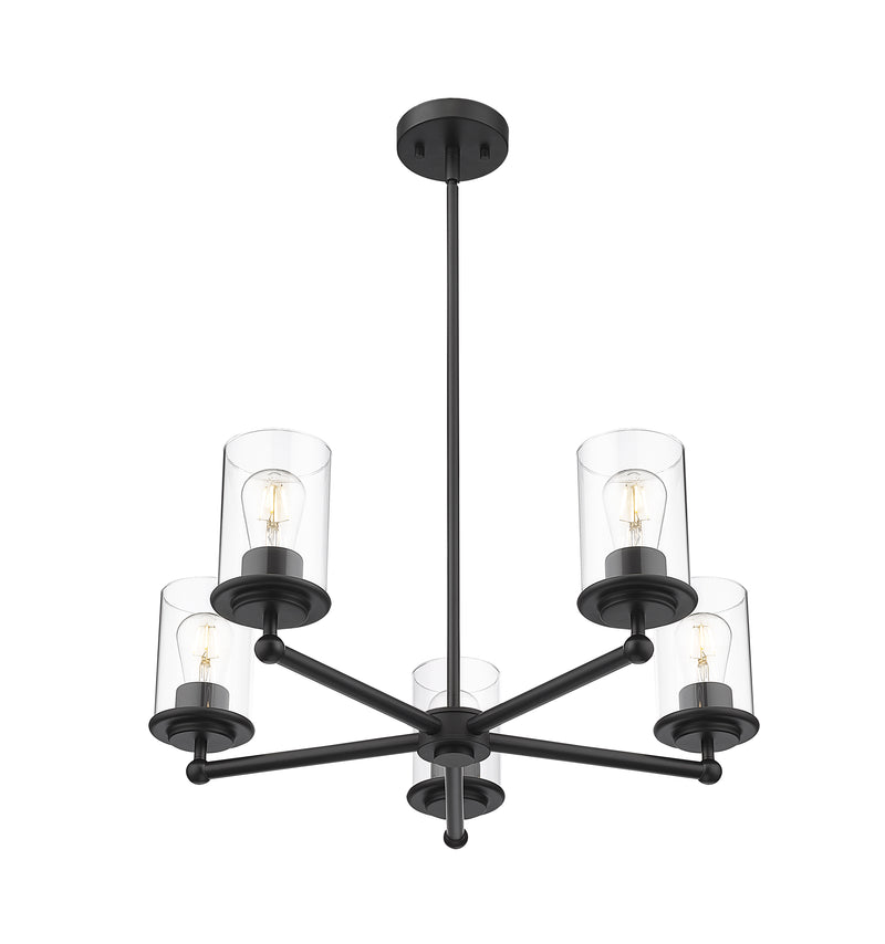Thayer 5 Light 26" Chandelier in Matte Black