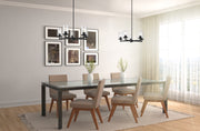 Thayer 5 Light 26" Chandelier in Matte Black in a room setting