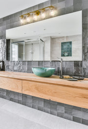 Thayer 5 Light 39" Vanity in Luxe Gold in a room setting