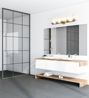 Thayer 5 Light 39" Vanity in Luxe Gold in a room setting