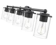 Thayer 5 Light 39" Vanity in Matte Black
