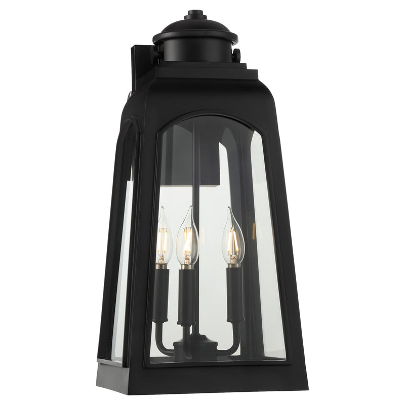 Francis 20" 3 Light Outdoor Wall Lantern in Matte Black