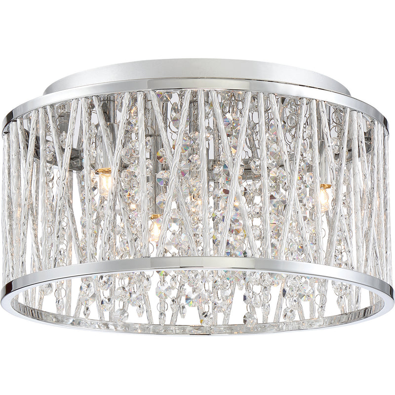 Crystal Cove 4-Light Flush Mount in Polished Chrome - Lamps Expo