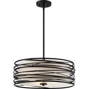 Spiral 3-Light Pendant in Mystic Black