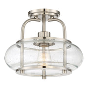 Trilogy 12" Semi-Flush Mount in Brushed Nickel