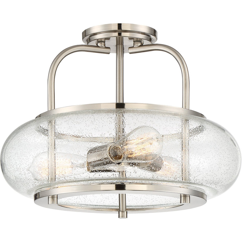 Trilogy 3-Light Semi-Flush Mount in Brushed Nickel