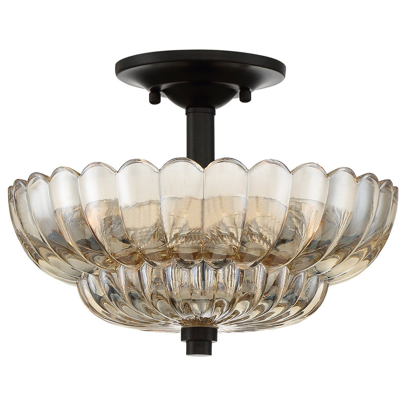 Whitecap 3-Light Semi-Flush Mount in Mottled Cocoa