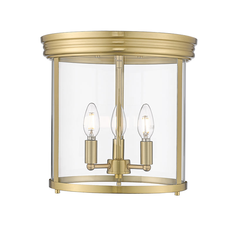 Thayer 3 Light 13" Flush Mount in Luxe Gold