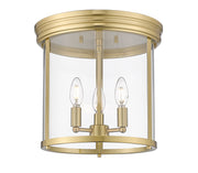 Thayer 3 Light 13" Flush Mount in Luxe Gold