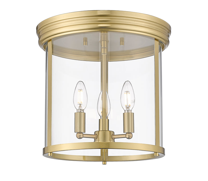 Thayer 3 Light 13" Flush Mount in Luxe Gold