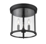 Thayer 3 Light 13" Flush Mount in Matte Black