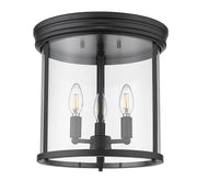 Thayer 3 Light 13" Flush Mount in Matte Black