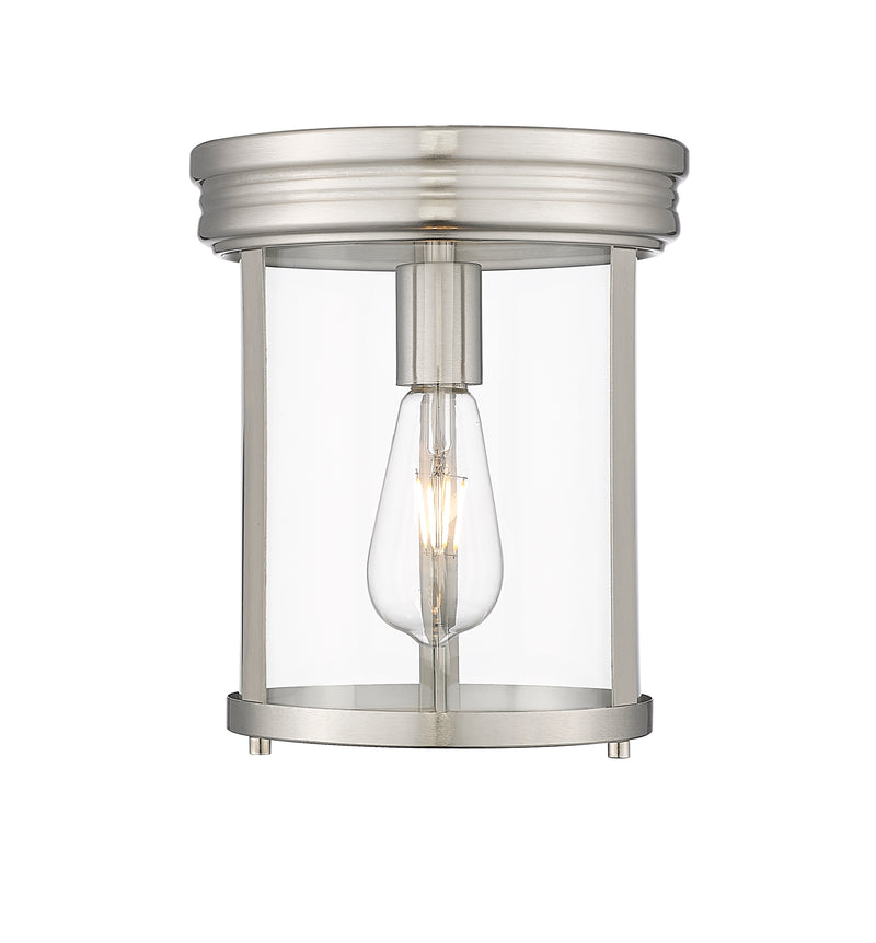 Thayer 1 Light 9.25" Flush Mount in Brushed Nickel