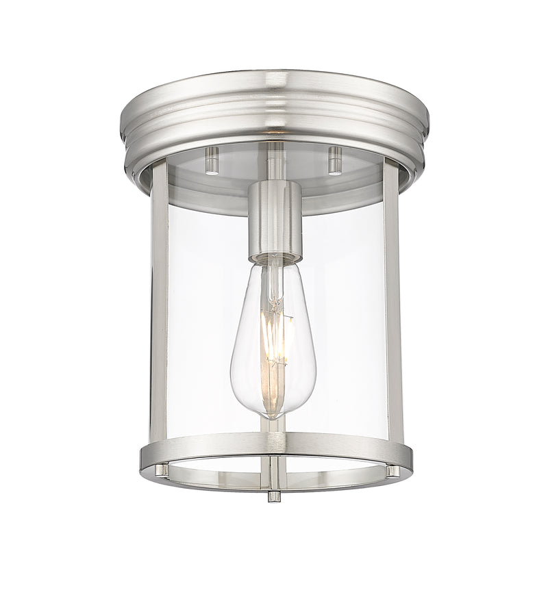 Thayer 1 Light 9.25" Flush Mount in Brushed Nickel