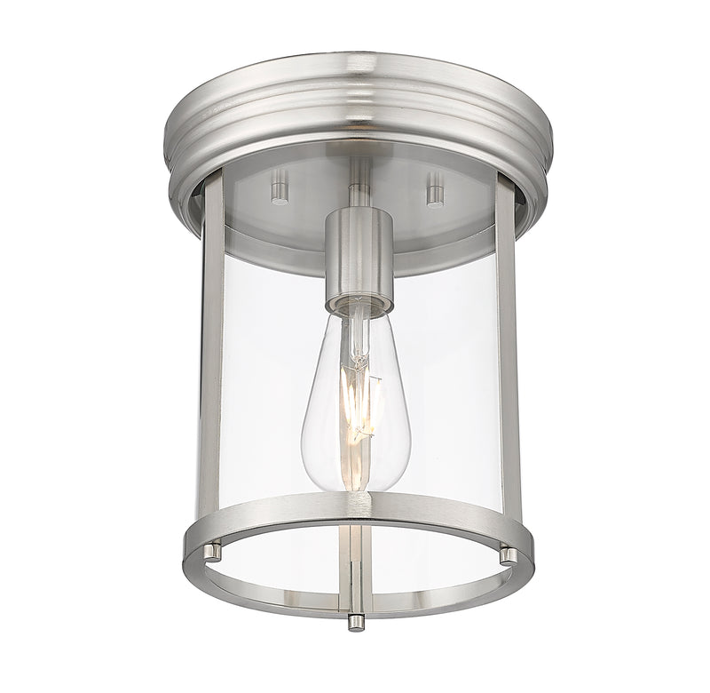 Thayer 1 Light 9.25" Flush Mount in Brushed Nickel