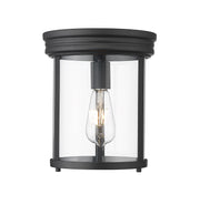 Thayer 1 Light 9.25" Flush Mount in Matte Black