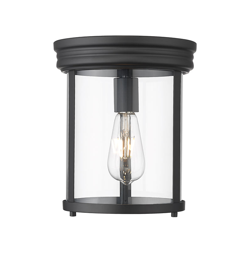 Thayer 1 Light 9.25" Flush Mount in Matte Black
