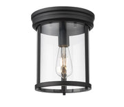 Thayer 1 Light 9.25" Flush Mount in Matte Black