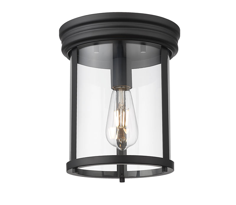 Thayer 1 Light 9.25" Flush Mount in Matte Black