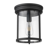 Thayer 1 Light 9.25" Flush Mount in Matte Black