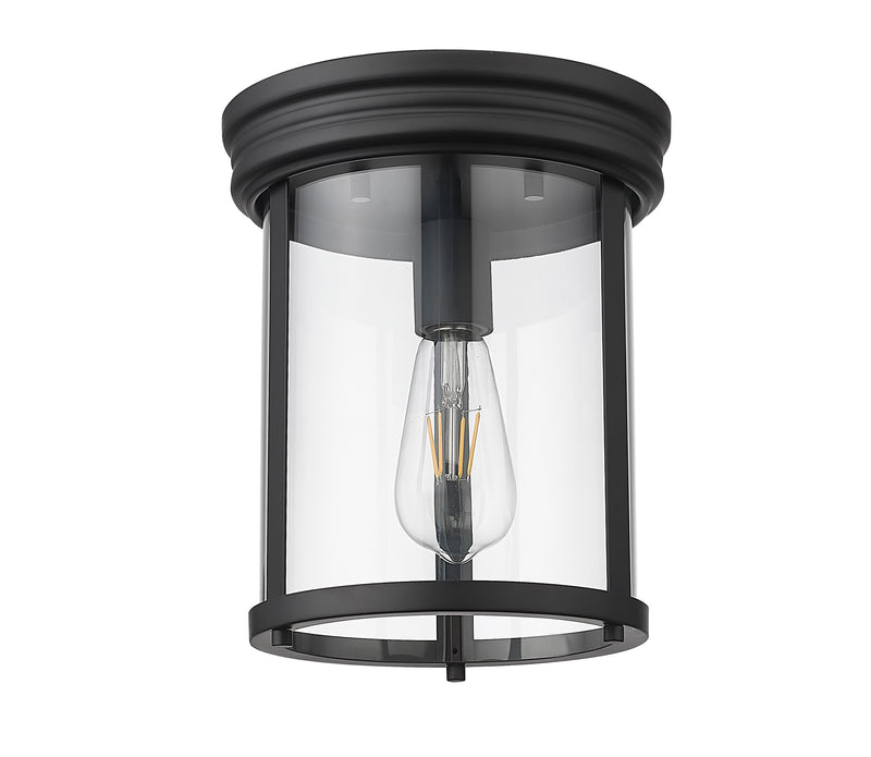 Thayer 1 Light 9.25" Flush Mount in Matte Black
