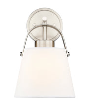Z-Studio 1 Light 8" Wall Sconce, Fabric Shades in Brushed Nickel