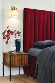 Z-Studio 1 Light 8" Wall Sconce, Fabric Shades in Heritage Brass in a room setting