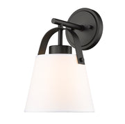 Z-Studio 1 Light 8" Wall Sconce, Fabric Shades in Matte Black