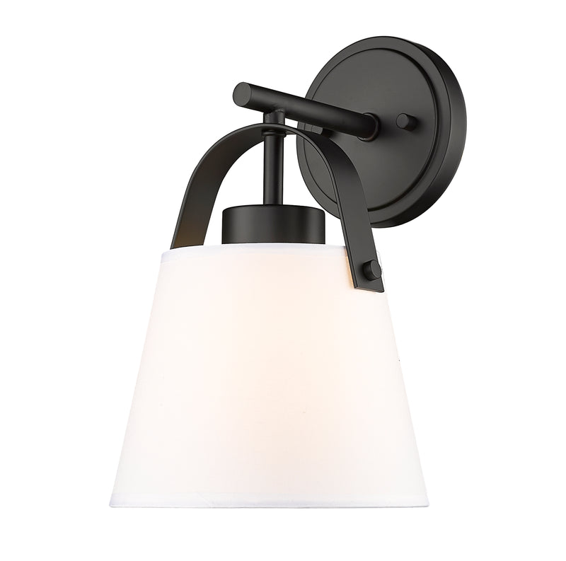 Z-Studio 1 Light 8" Wall Sconce, Fabric Shades in Matte Black