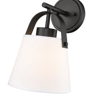Z-Studio 1 Light 8" Wall Sconce, Fabric Shades in Matte Black