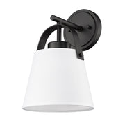 Z-Studio 1 Light 8" Wall Sconce, Fabric Shades in Matte Black