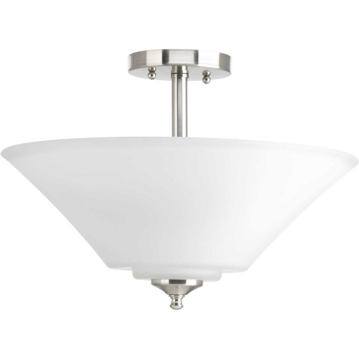 Joy-Bravo Three Light Semi-Flush Mount in Brushed Nickel