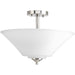Joy-Bravo Three Light Semi-Flush Mount in Brushed Nickel