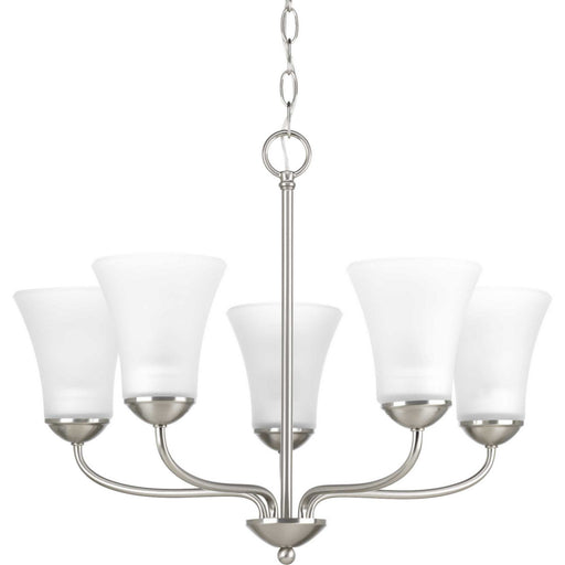 Classic Five Light Chandelier in Brushed Nickel