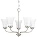 Classic Five Light Chandelier in Brushed Nickel