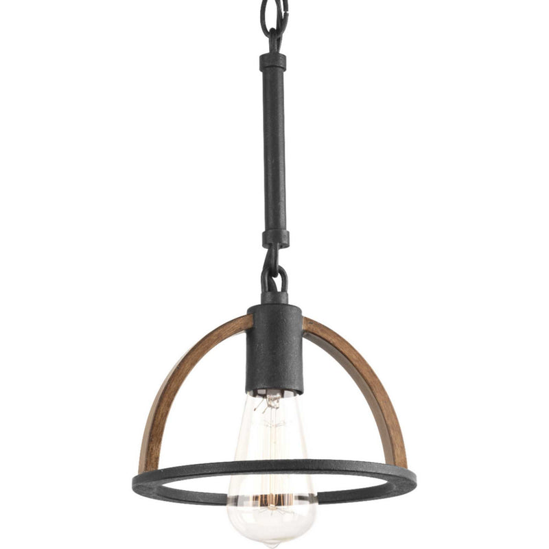 Trestle One Light Mini Pendant in Gilded Iron