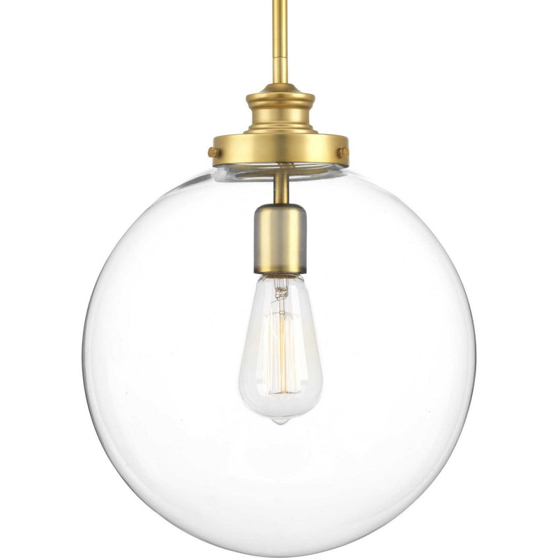 Penn Large Pendant in Natural Brass