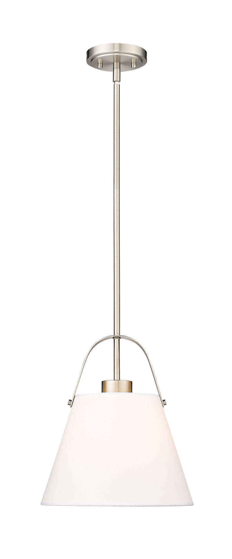 Z-Studio 1 Light 12.5" Pendant, Fabric Shades in Brushed Nickel